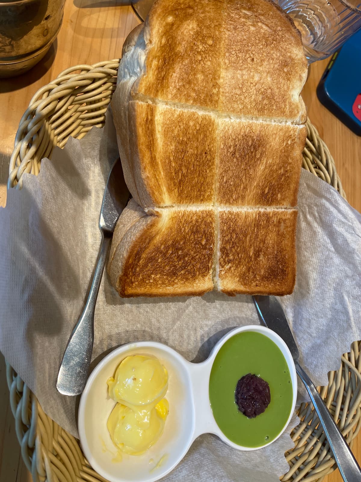 Toast with Matcha and Red Bean Paste